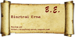 Bisztrai Erna névjegykártya